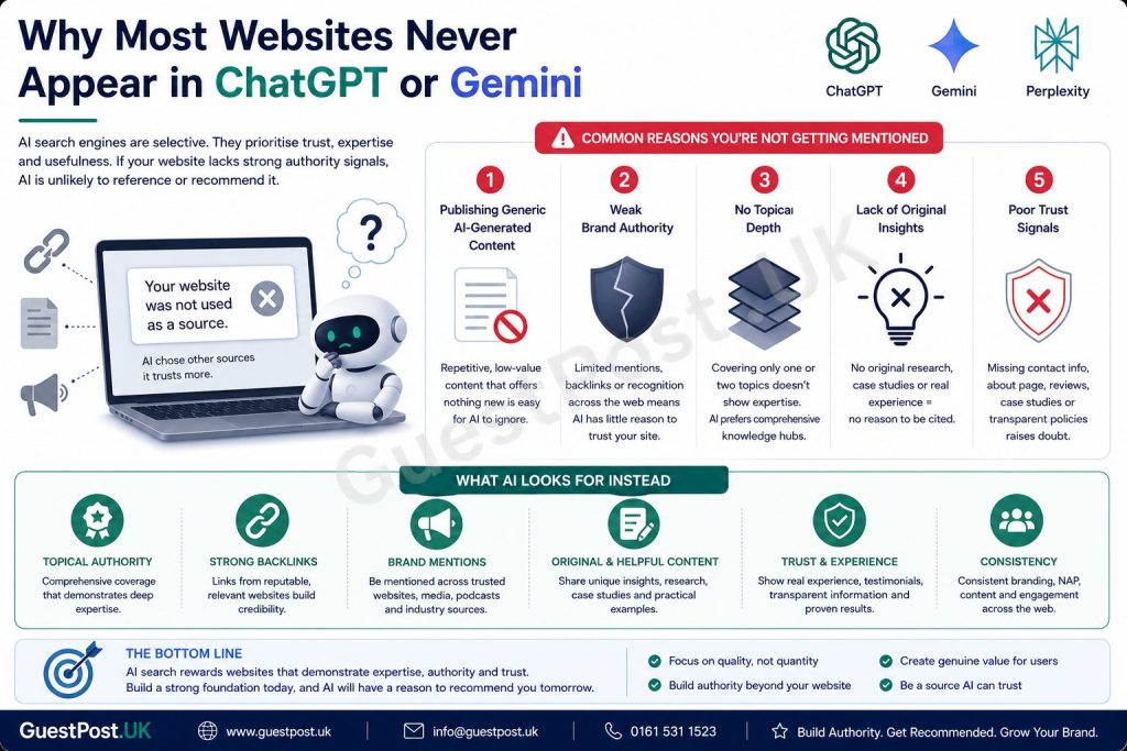 Why Most Websites Never Appear in ChatGPT or Gemini